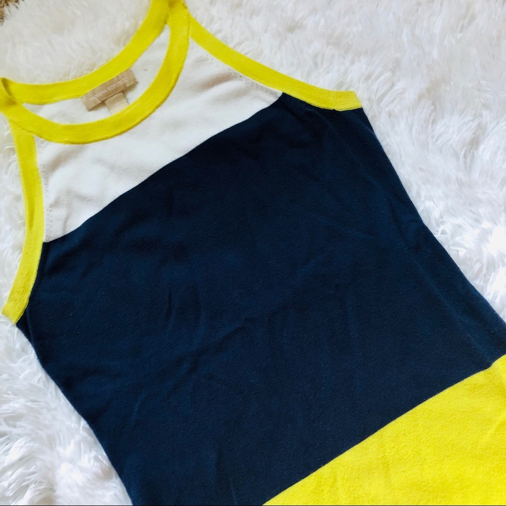 BANANA REPUBLIC • Color Block Sweater Muscle Tank.
